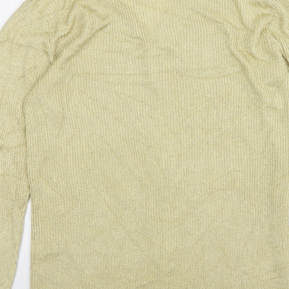 Hamells Womens Gold Round Neck  Viscose Cardigan Jumper Size S