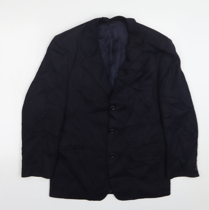 Burton  Mens Blue  Polyester Jacket Suit Jacket Size 38