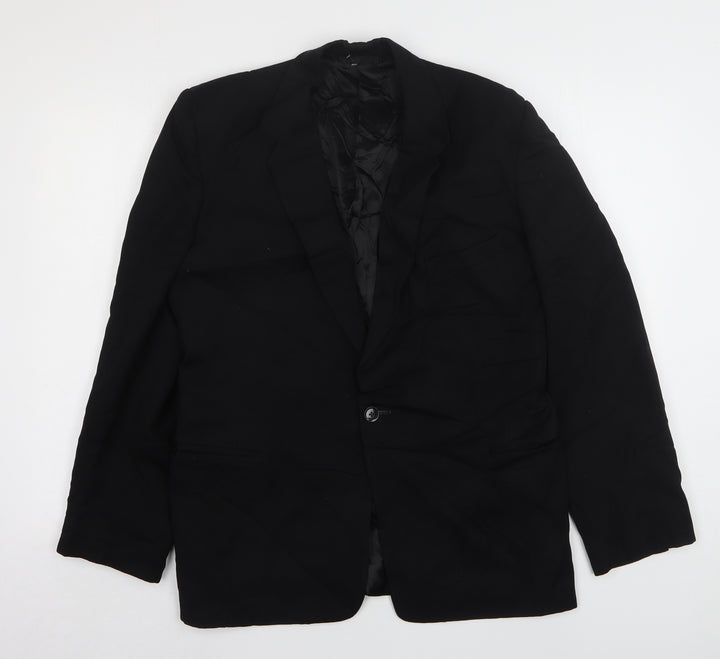 Essay Mens Black  Polyester Jacket Suit Jacket Size 40