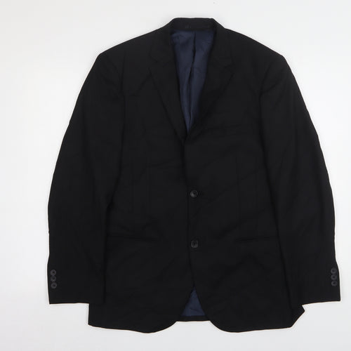 Geroeg Mens Black  Polyester Jacket Suit Jacket Size 38