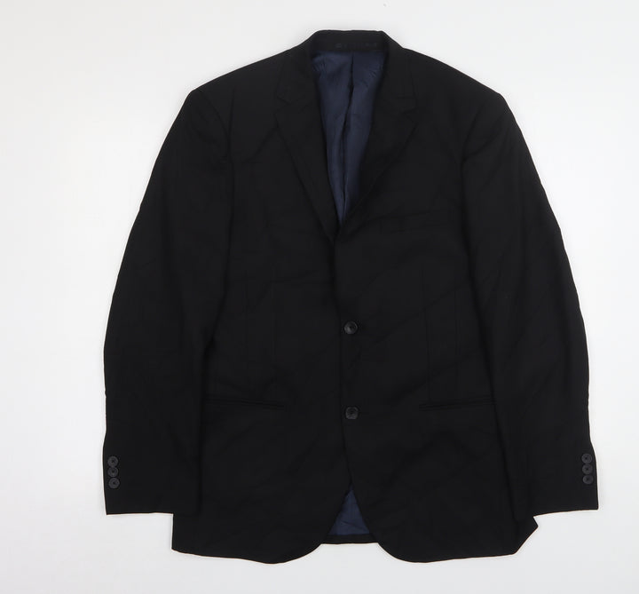 Geroeg Mens Black Polyester Jacket Suit Jacket Size 38