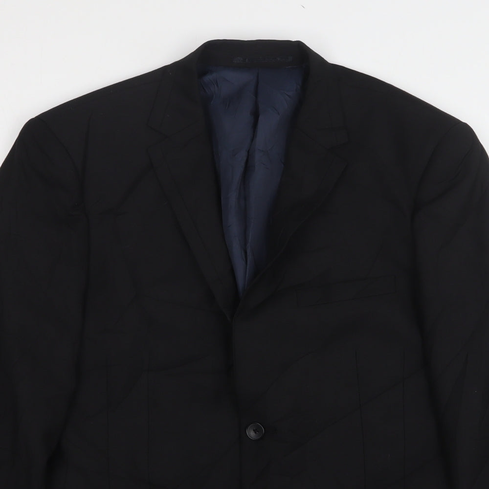 Geroeg Mens Black  Polyester Jacket Suit Jacket Size 38