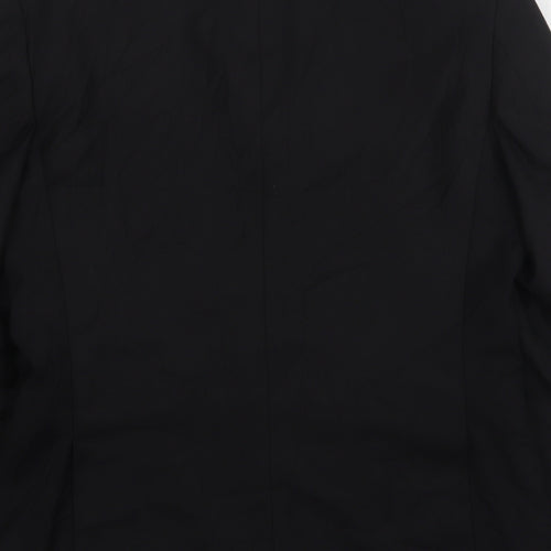 Geroeg Mens Black  Polyester Jacket Suit Jacket Size 38