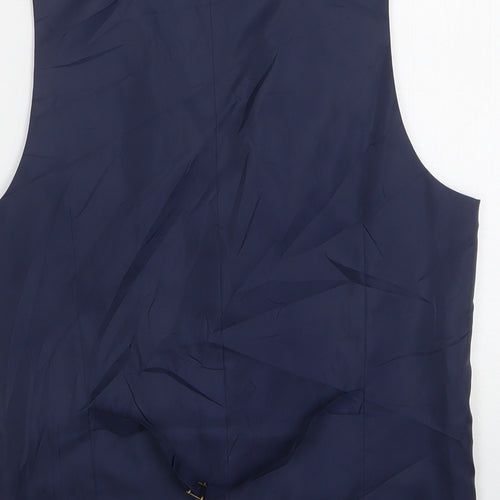 Marks and Spencer Mens Blue  Wool Jacket Suit Waistcoat Size S