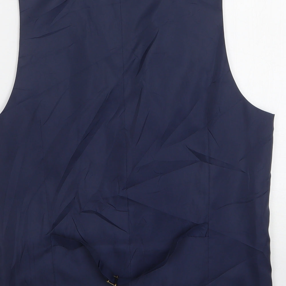 Marks and Spencer Mens Blue  Wool Jacket Suit Waistcoat Size S