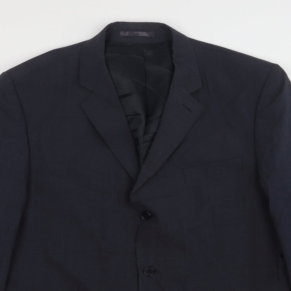 Karl Jackson  Mens Blue  Wool Jacket Suit Jacket Size 44