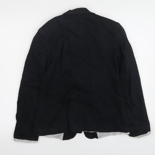 New Look Womens Black  Cotton Jacket Blazer Size 10