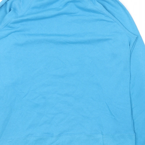 Fruit of the Loom Mens Blue Round Neck  Cotton Pullover Jumper Size 2XL