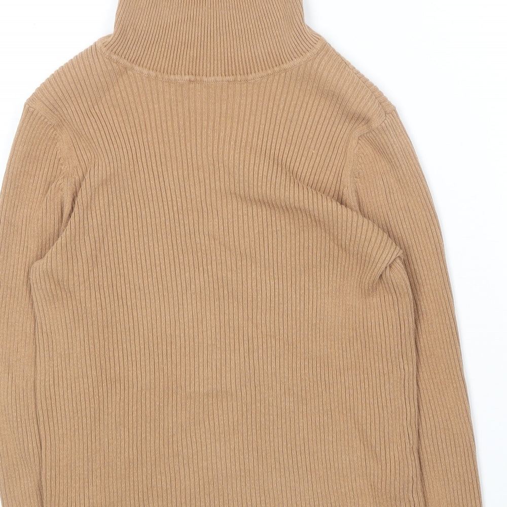 George Girls Brown Crew Neck  Cotton Pullover Jumper Size 8-9 Years