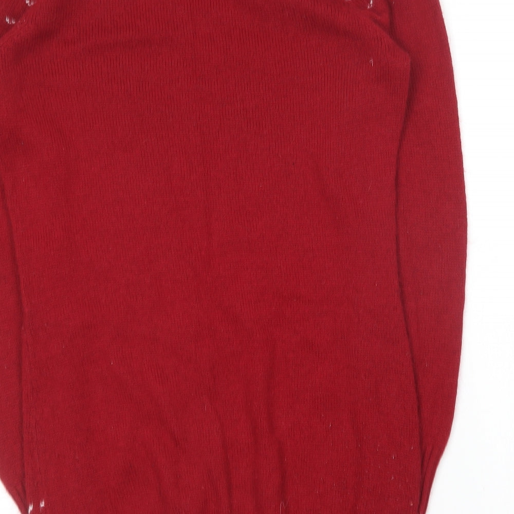 George Womens Red  Acrylic Jumper Dress  Size 8    - Christmas