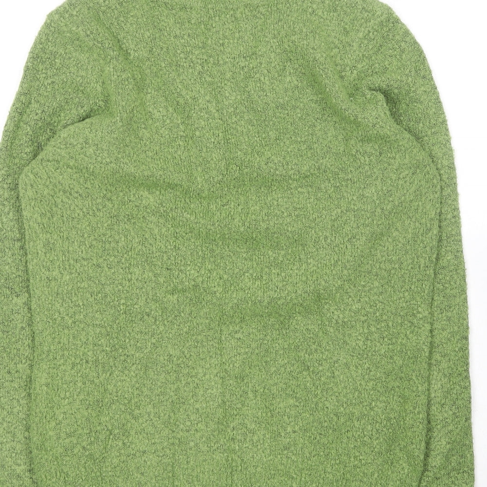 M&Co Womens Green V-Neck  Acrylic Pullover Jumper Size L