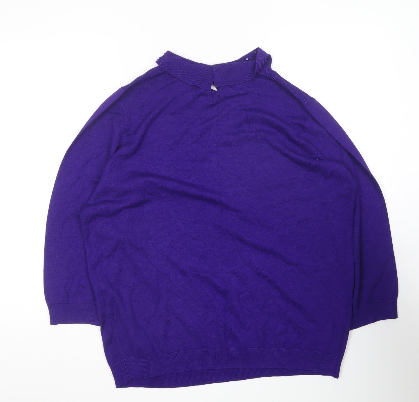 Debenhams Womens Purple Collared  Viscose Pullover Jumper Size 18