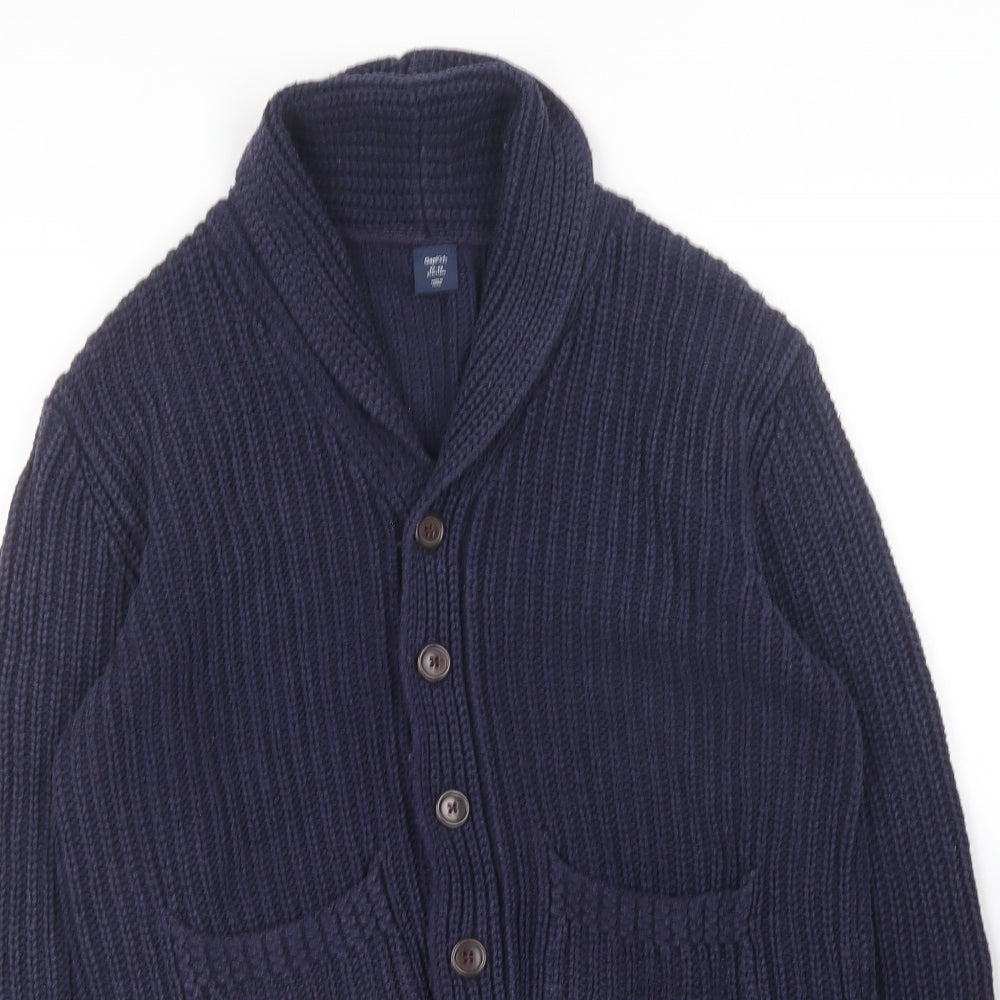 Gap Girls Blue V-Neck  Cotton Cardigan Jumper Size 12-13 Years
