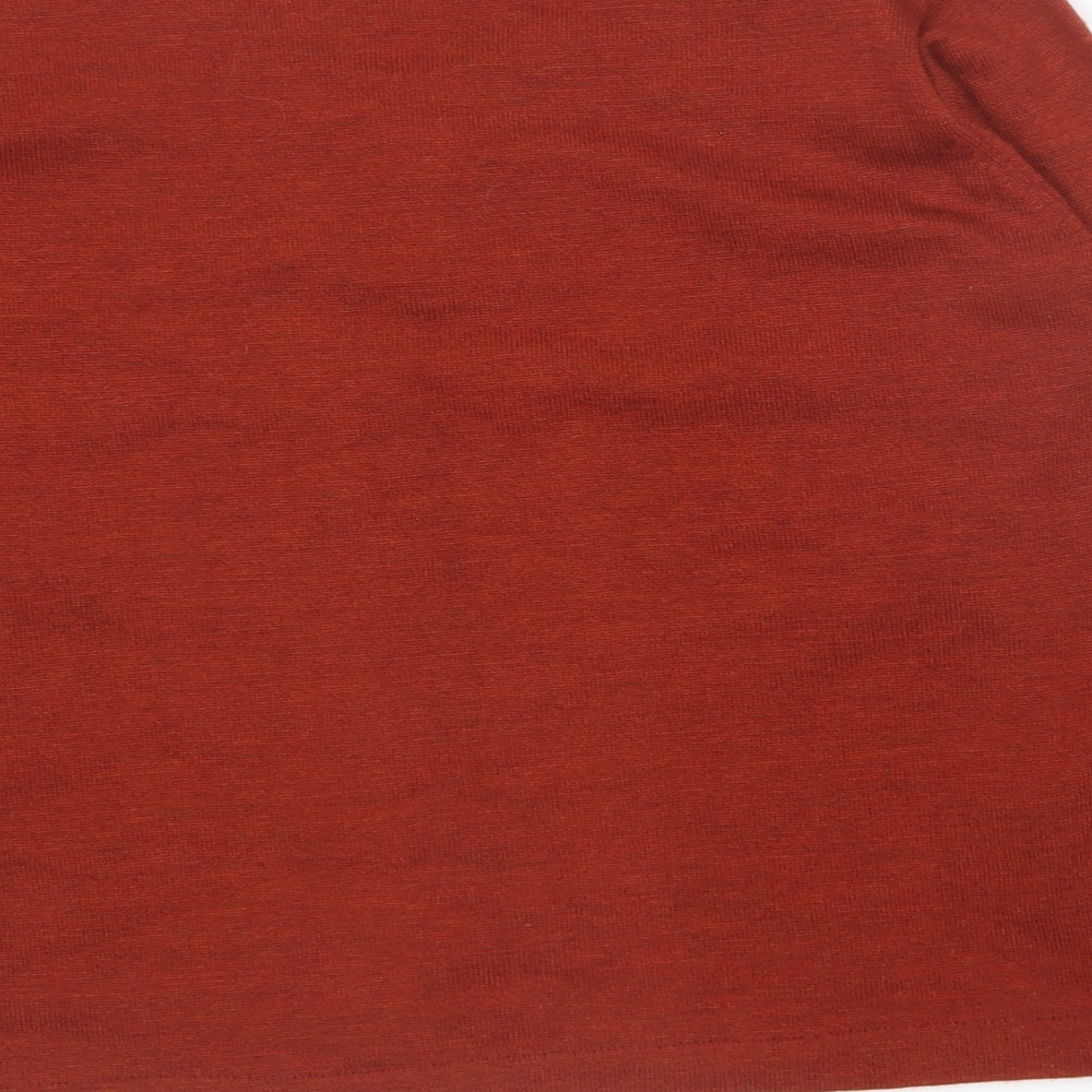 Celaia Womens Orange V-Neck  Acrylic Pullover Jumper Size 14