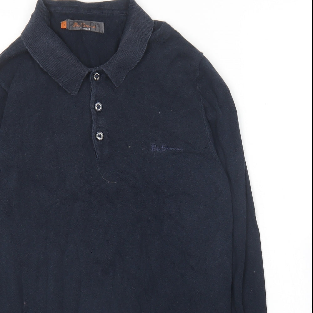 Ben Sherman Mens Blue  Cotton  Polo Size S Collared