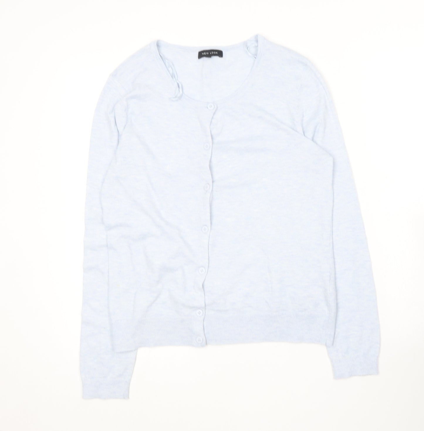New Look Womens Blue Round Neck  Polyester Cardigan Jumper Size 14