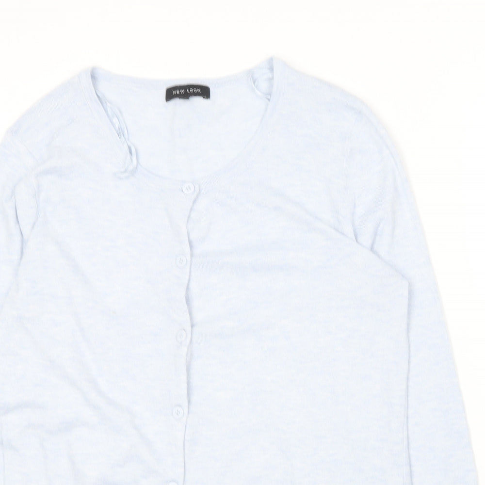 New Look Womens Blue Round Neck  Polyester Cardigan Jumper Size 14