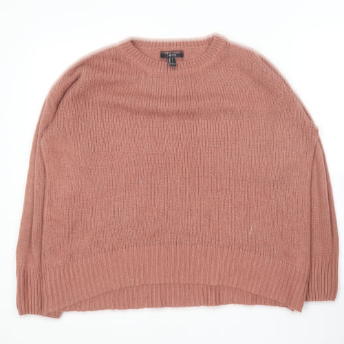 New Look Womens Pink Round Neck  Acrylic Pullover Jumper Size L