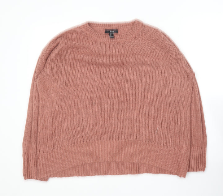 New Look Womens Pink Round Neck  Acrylic Pullover Jumper Size L