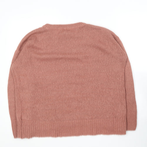 New Look Womens Pink Round Neck  Acrylic Pullover Jumper Size L