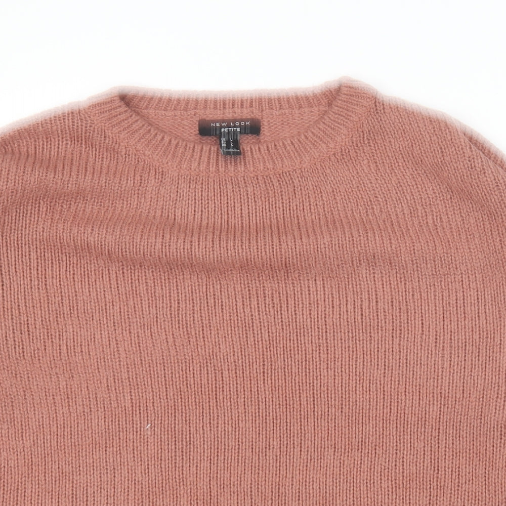 New Look Womens Pink Round Neck  Acrylic Pullover Jumper Size L
