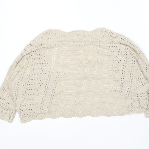 In Front Clothing Womens Beige V-Neck  Cotton Cardigan Jumper Size S