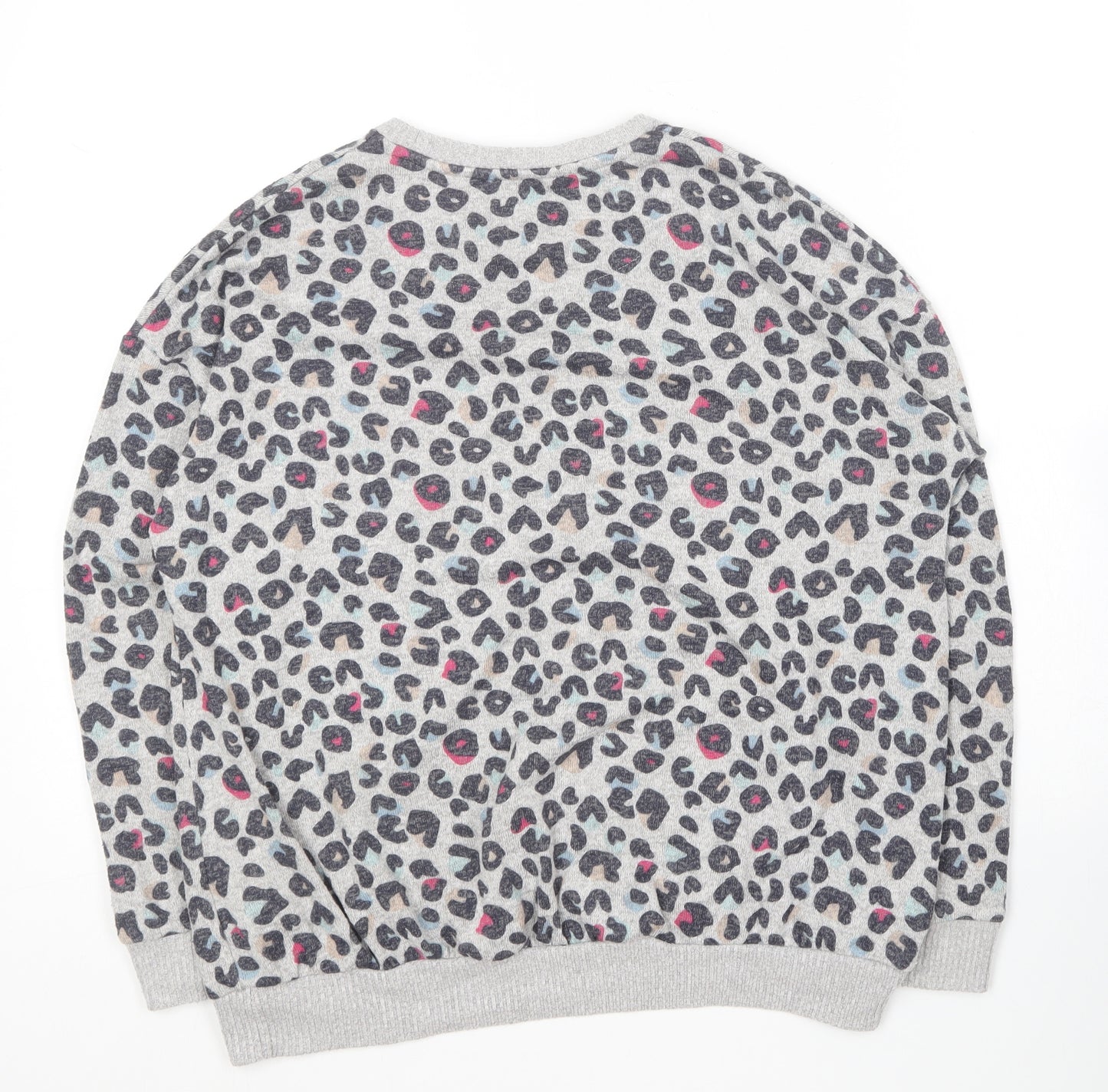 Marks and Spencer Girls Multicoloured Round Neck Animal Print Viscose Pullover Jumper Size 12-13 Years