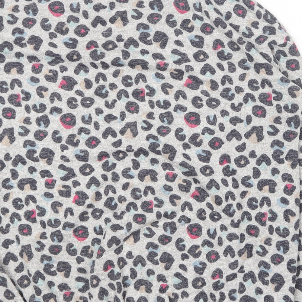 Marks and Spencer Girls Multicoloured Round Neck Animal Print Viscose Pullover Jumper Size 12-13 Years