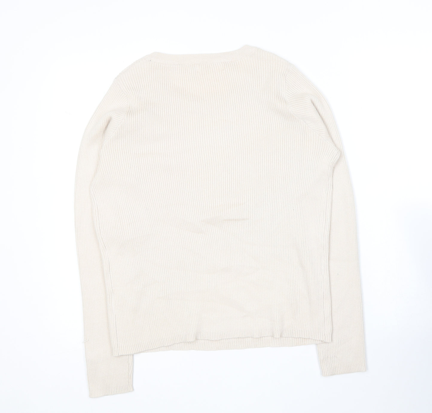 Primark Womens Beige Round Neck  Viscose Pullover Jumper Size 18