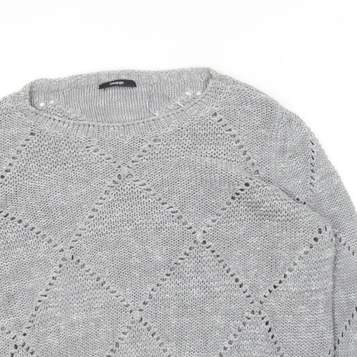 George Womens Grey Round Neck  Acrylic Pullover Jumper Size 2