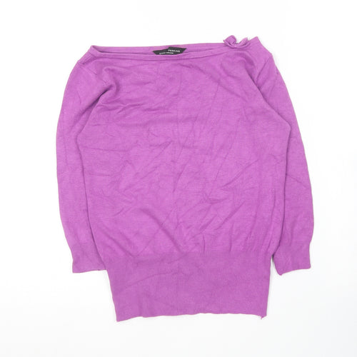 Dorothy Perkins  Womens Purple Boat Neck  Acrylic Pullover Jumper Size 16