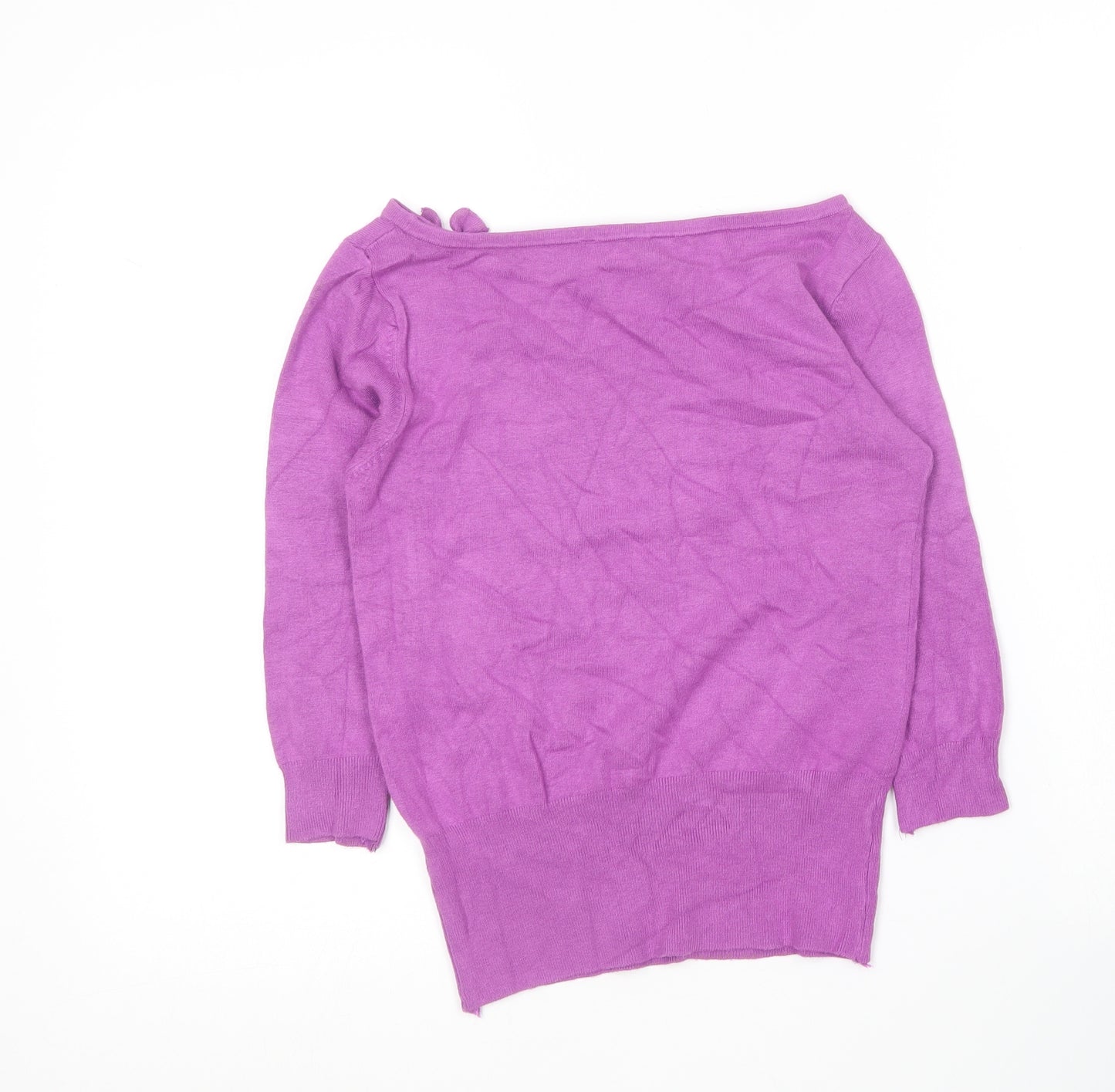 Dorothy Perkins  Womens Purple Boat Neck  Acrylic Pullover Jumper Size 16