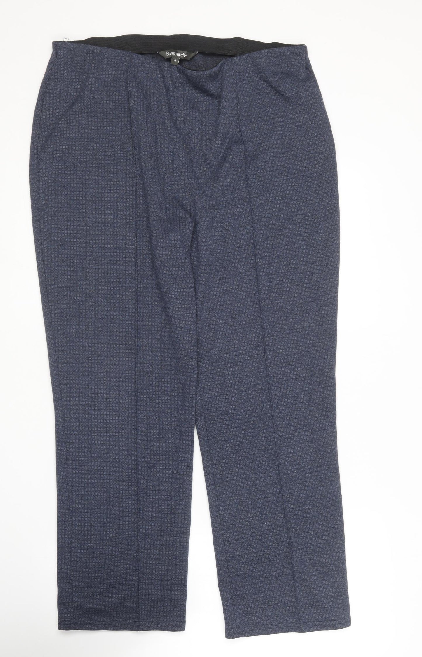 Bonmarché Womens Blue  Polyester Trousers  Size 16 L26 in Regular