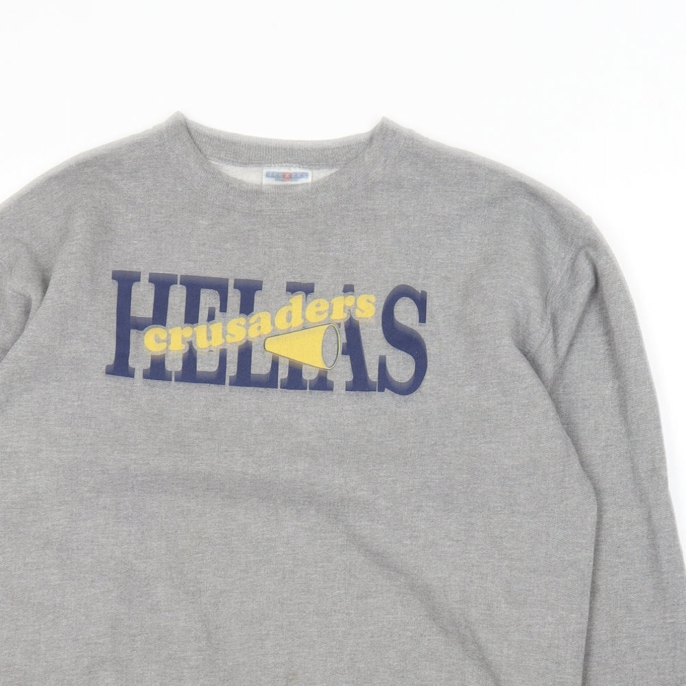JERZEES Mens Grey  Polyester Pullover Sweatshirt Size S