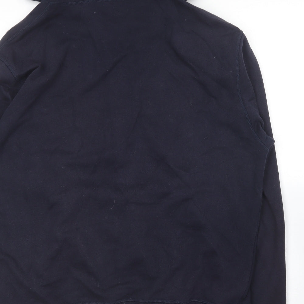 Urban Stone Mens Blue  Cotton Full Zip Hoodie Size L