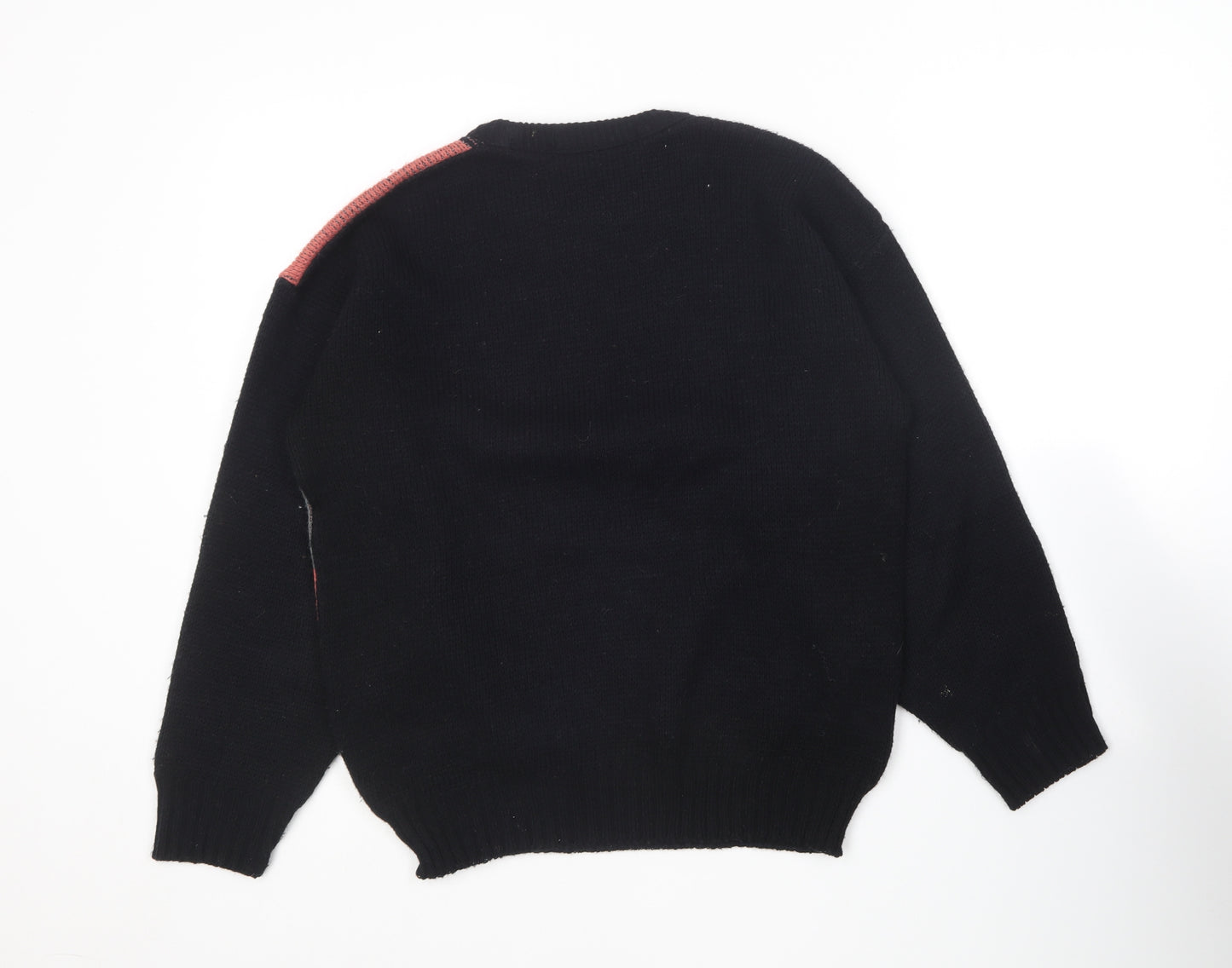 Spy Image Womens Black Round Neck  Acrylic Pullover Jumper Size M