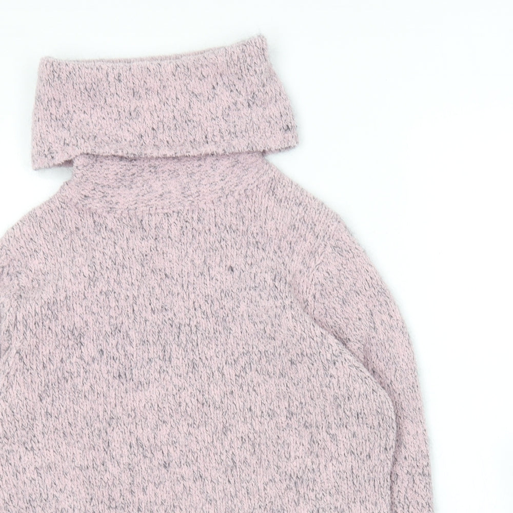 Viz-A-Viz n Womens Pink Roll Neck  Polyester Pullover Jumper Size 10