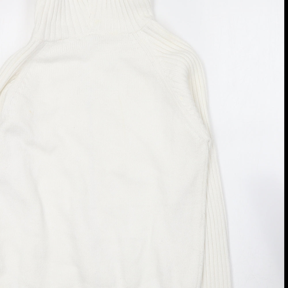 Marks and Spencer Womens White  Cotton Full Zip Hoodie Size 18