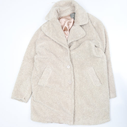 Oasis Womens Beige   Overcoat Coat Size M