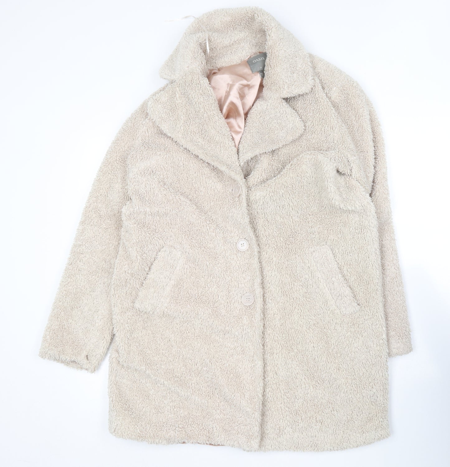 Oasis Womens Beige   Overcoat Coat Size M