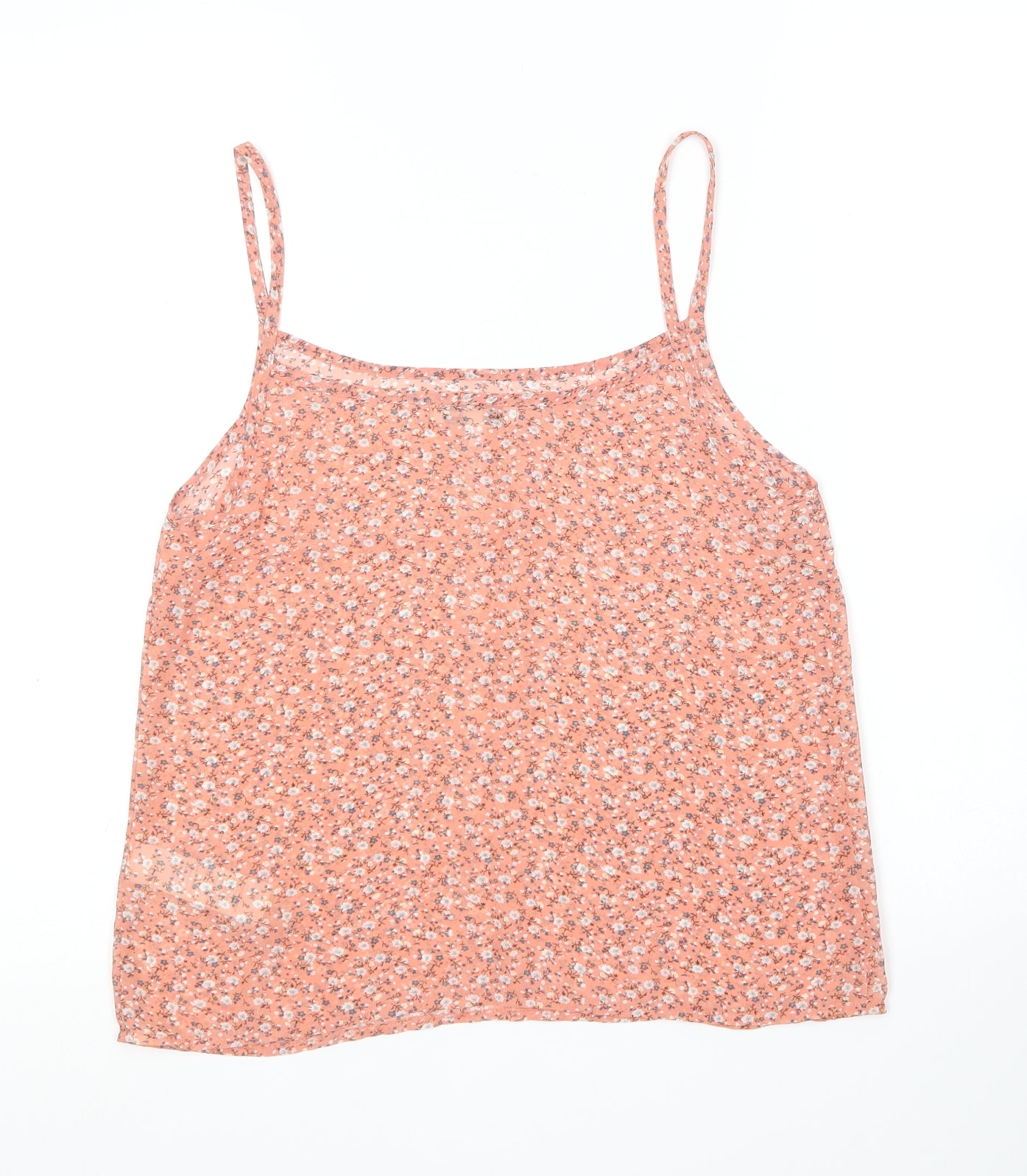 New Look Womens Multicoloured Floral Polyester Camisole T-Shirt Size 10 Square Neck