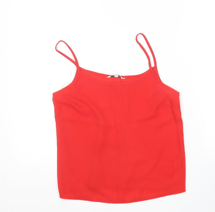 New Look Womens Red  Polyester Camisole T-Shirt Size 8 V-Neck