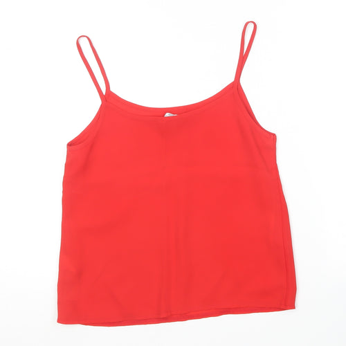 New Look Womens Red  Polyester Camisole T-Shirt Size 8 V-Neck