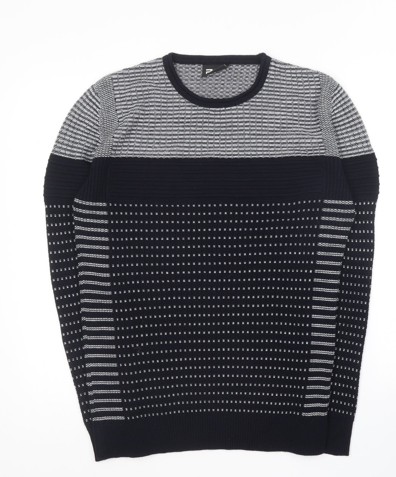 Rwx Mens Blue Round Neck  Cotton Pullover Jumper Size XL