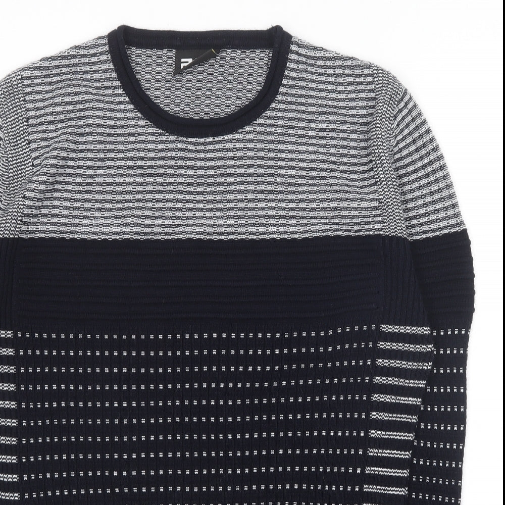 Rwx Mens Blue Round Neck  Cotton Pullover Jumper Size XL