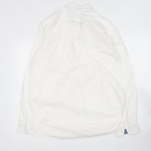 Mo casual Mens White  Cotton  Button-Up Size XL V-Neck