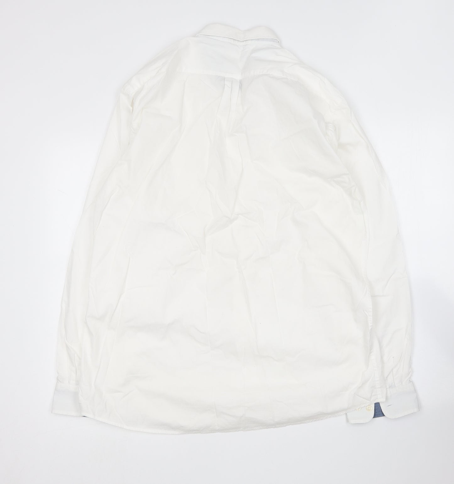 Mo casual Mens White  Cotton  Button-Up Size XL V-Neck