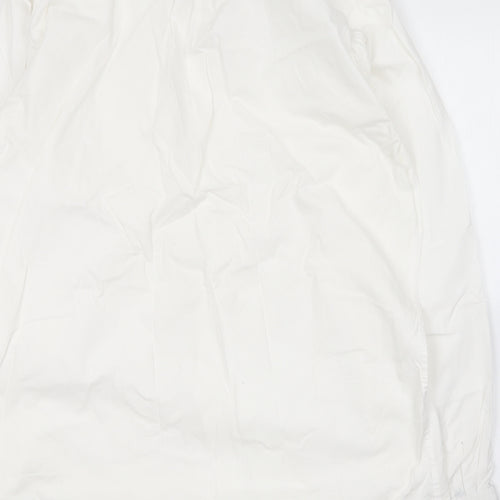 Mo casual Mens White  Cotton  Button-Up Size XL V-Neck
