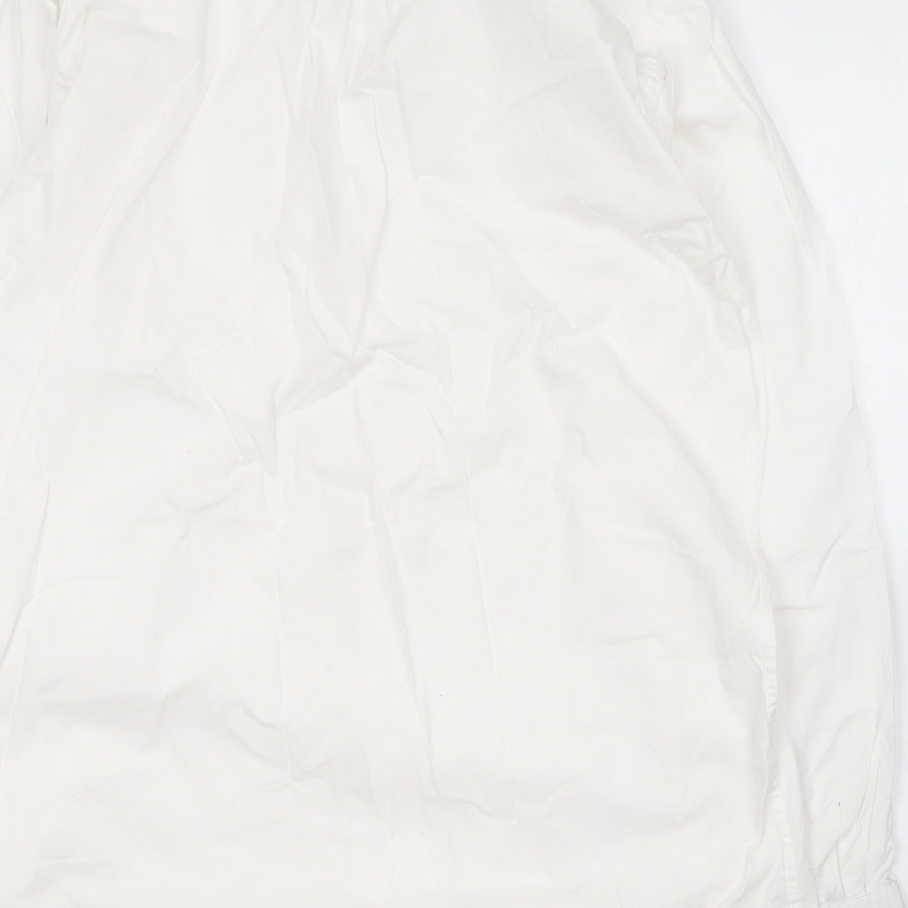 Mo casual Mens White  Cotton  Button-Up Size XL V-Neck