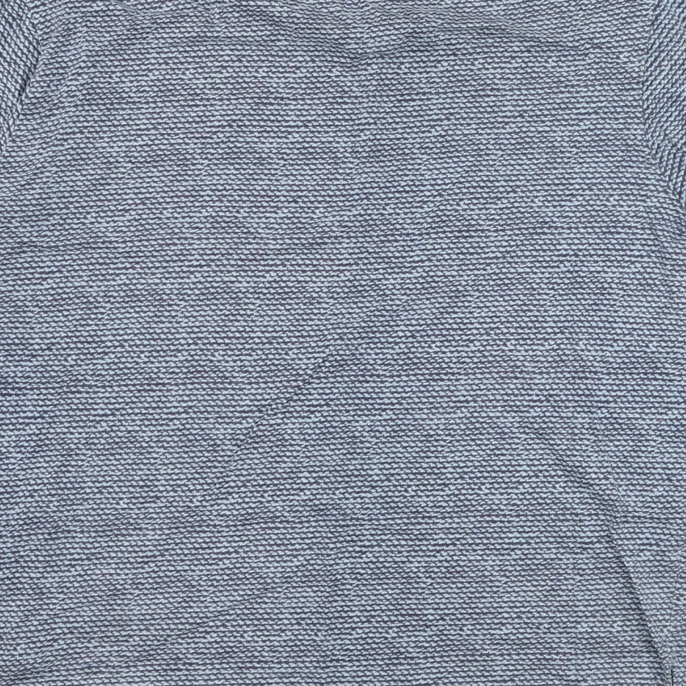 Lee Cooper Mens Blue Striped Cotton  T-Shirt Size L Round Neck
